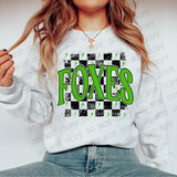 Foxes Checker DTF Print