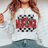 Distressed Mustangs Checker DTF Print
