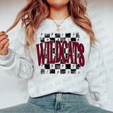 Distressed Wildcats Checker DTF Print