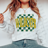 Distressed Wildcats Checker DTF Print
