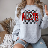 Distressed Wildcats Checker DTF Print