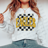 Distressed Eagles Checker DTF Print