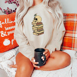 Halloween Skull Book Stack DTF Print