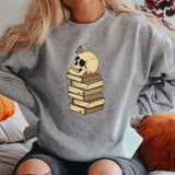 Halloween Skull Book Stack DTF Print