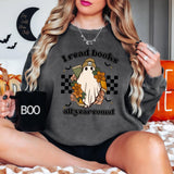 I Read Books All Year Long Ghost Halloween DTF