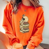 Halloween Skull Book Stack DTF Print
