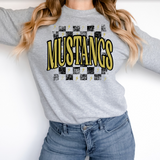 Distressed Mustangs Checker DTF Print