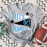 Rangers Lets Go Star Banner Trio DTF Print