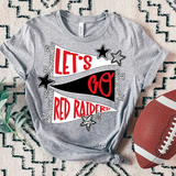 Red Raiders Lets Go Star Banner Trio DTF Print