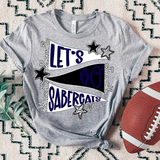 Sabercats Lets Go Star Banner Trio DTF Print