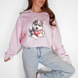 Husky Giving Heart DTF Print