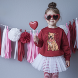 Valentine Pitbull Doodles DTF Print