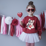 Husky Giving Heart DTF Print