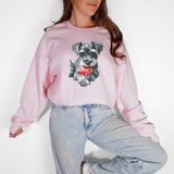 Schnauzer Giving Heart DTF Print