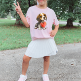 Beagle Giving Heart DTF Print