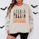 A Girl's Gotta Have Options Halloween DTF Print