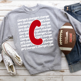 Chargers Funky Repeat DTF Print