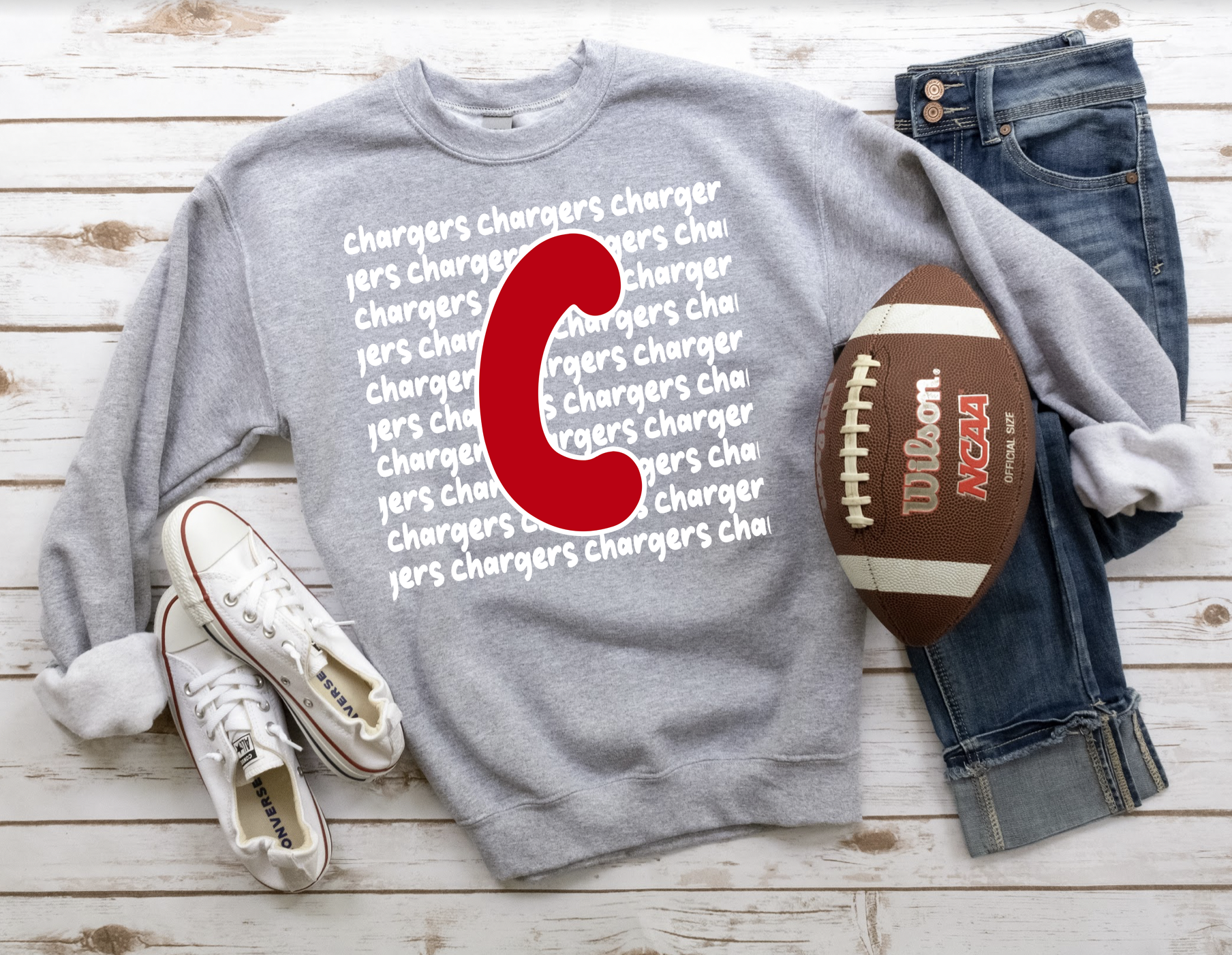 Chargers Funky Repeat DTF Print