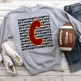 Cougars Funky Repeat DTF Print