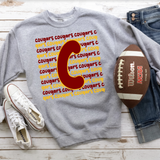 Cougars Funky Repeat DTF Print