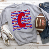 Cougars Funky Repeat DTF Print