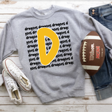 Dragons Funky Repeat DTF Print