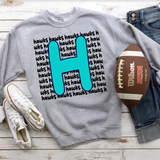 Hawks Funky Repeat DTF Print