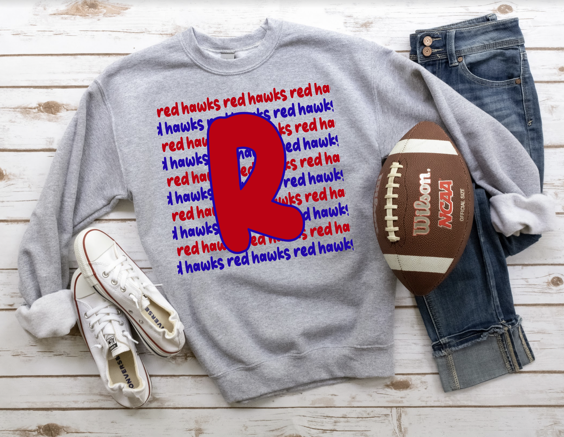 Red Hawks Funky Repeat DTF Print