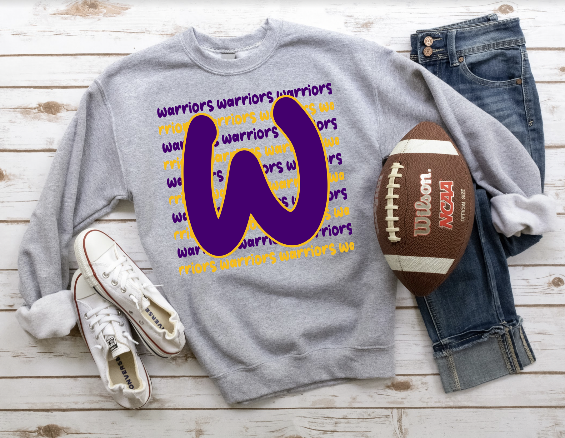 Warriors Funky Repeat DTF Print