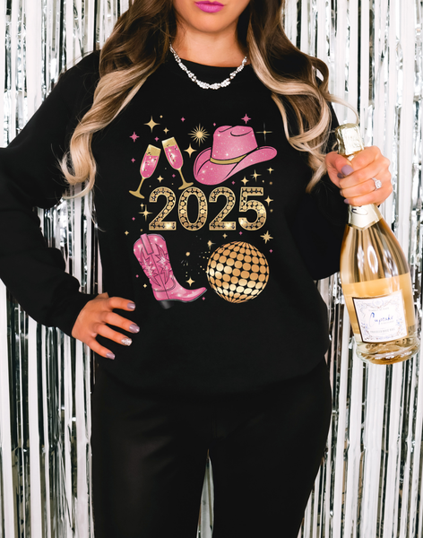 2025 New Year Cowgirl Collage DTF Print