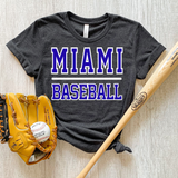 Miami Baseball Stacked DTF Print
