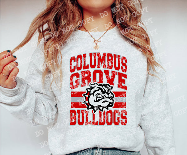 Classic Hometown Columbus Grove Bulldogs DTF Print