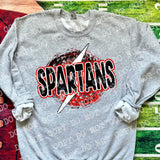 Spartans Circle Leopard Bolt DTF Print
