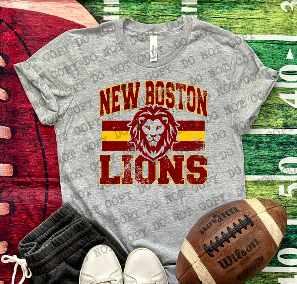 Classic Hometown New Boston Lions DTF Print