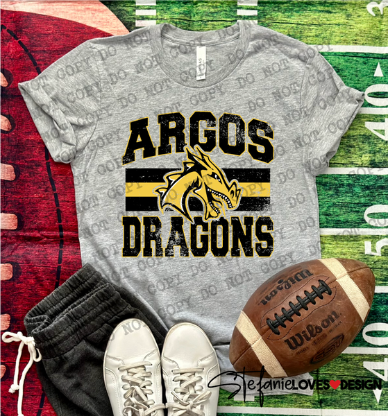 Classic Hometown Argos Dragons DTF Print