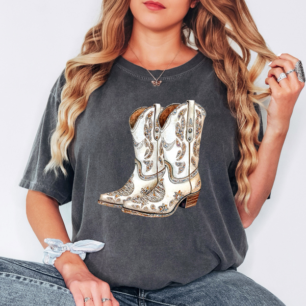 Rhinestone Cowgirl boots DTF Print