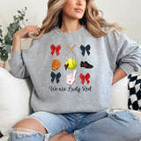 We are Lady Red Softball Coquette Collage DTF Print