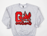 Go Cardinals Glitter Effect DESIGN 2 DTF Print