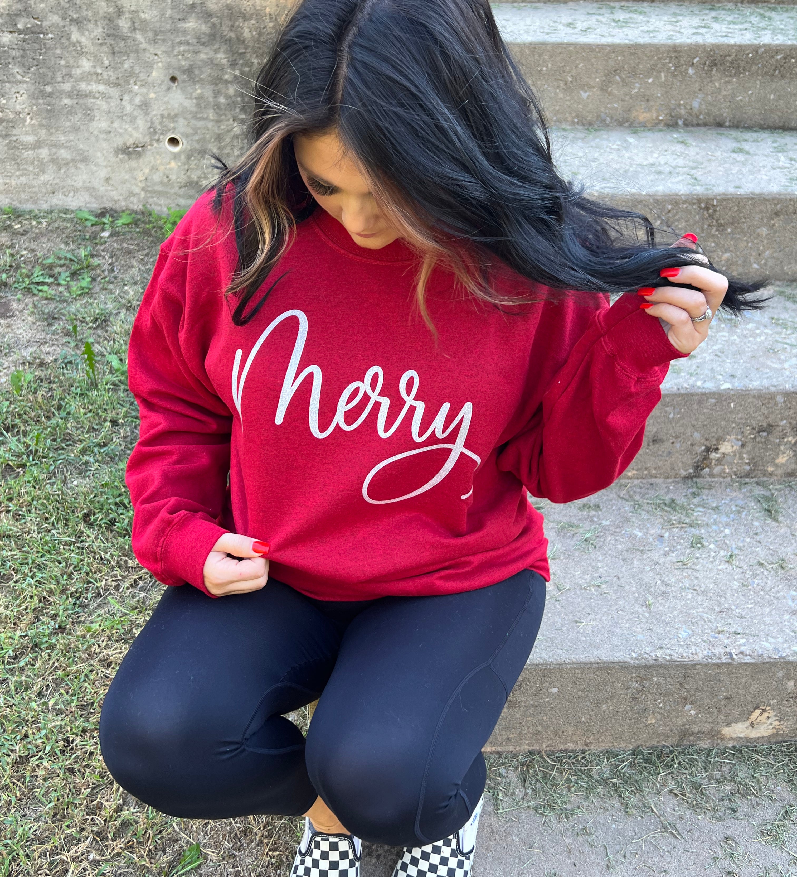 GLITTER Merry Screen Print