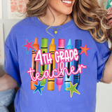 Back To School Grades Tall Crayons DTF Print