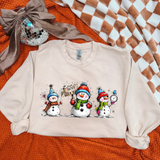 Happy New Year Snowmen Trio DTF Print