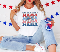 American Mama Retro Bow DTF Print