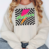 Antlers Checker Leopard Bolt DTF Print