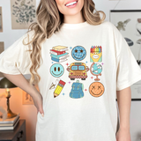 Back to School Collage Blue DTF Print