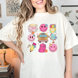 Back to School Collage Pink DTF Print