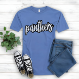 Panthers Crackle Cursive DTF Print