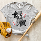 Glitter Checker Leopard Baseball Game Day DTF Print