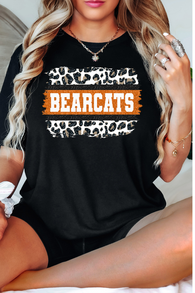 Bearcats Glitter Effect Leopard DTF Print