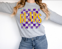 Distressed Bears Checker DTF Print