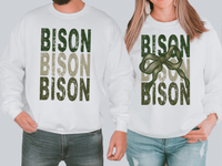 Bison Matching Stacked Camo Greens DTF Print